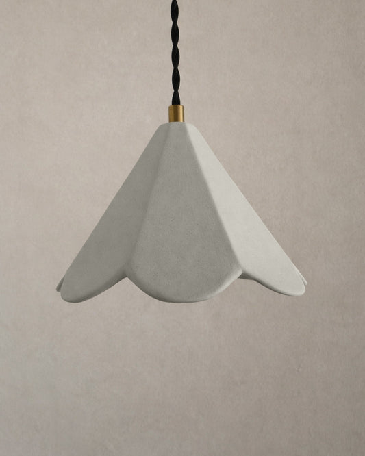 Torino Pendant Light | Small Deco Hanging Fixture | Bone White