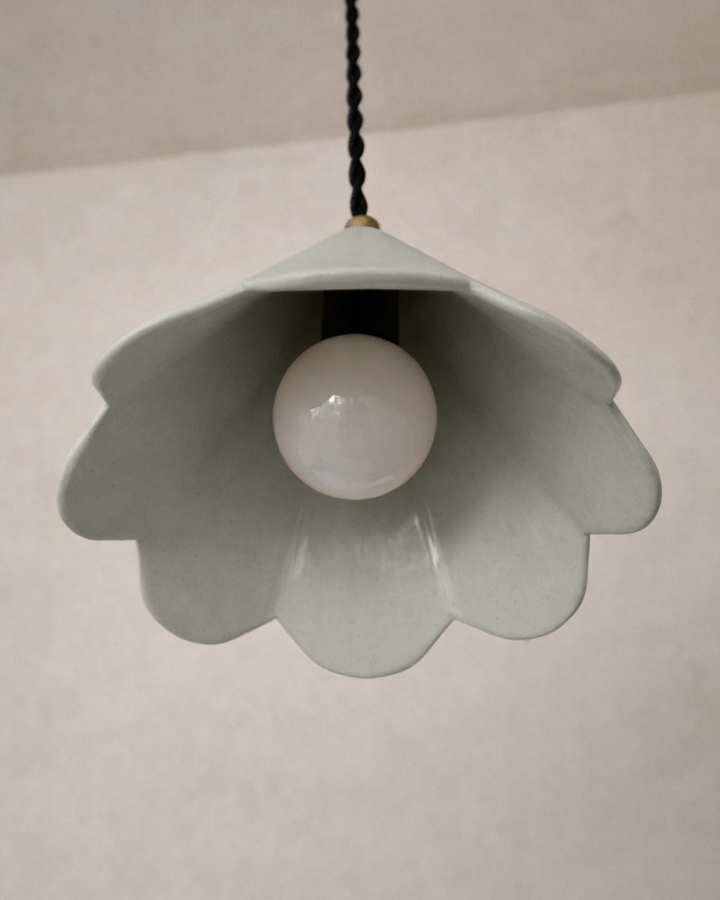 Torino Pendant Light | Small Deco Hanging Fixture | Bone White