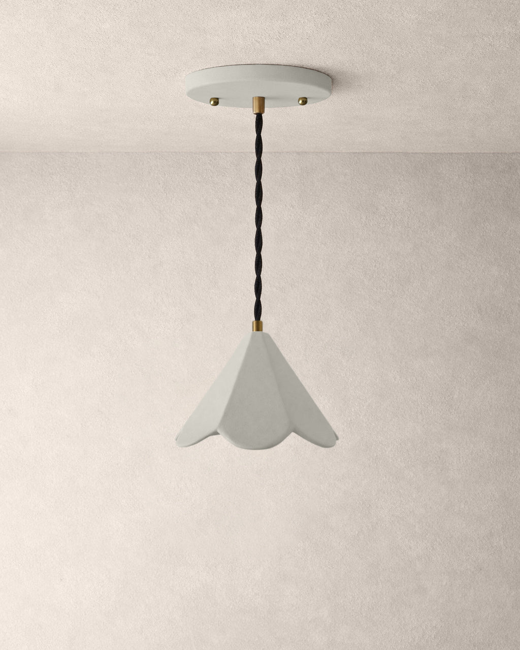 Torino Pendant Light | Small Deco Hanging Fixture | Bone White