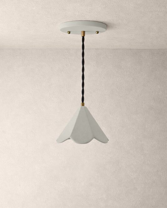 Torino Pendant Light | Small Deco Hanging Fixture | Bone White