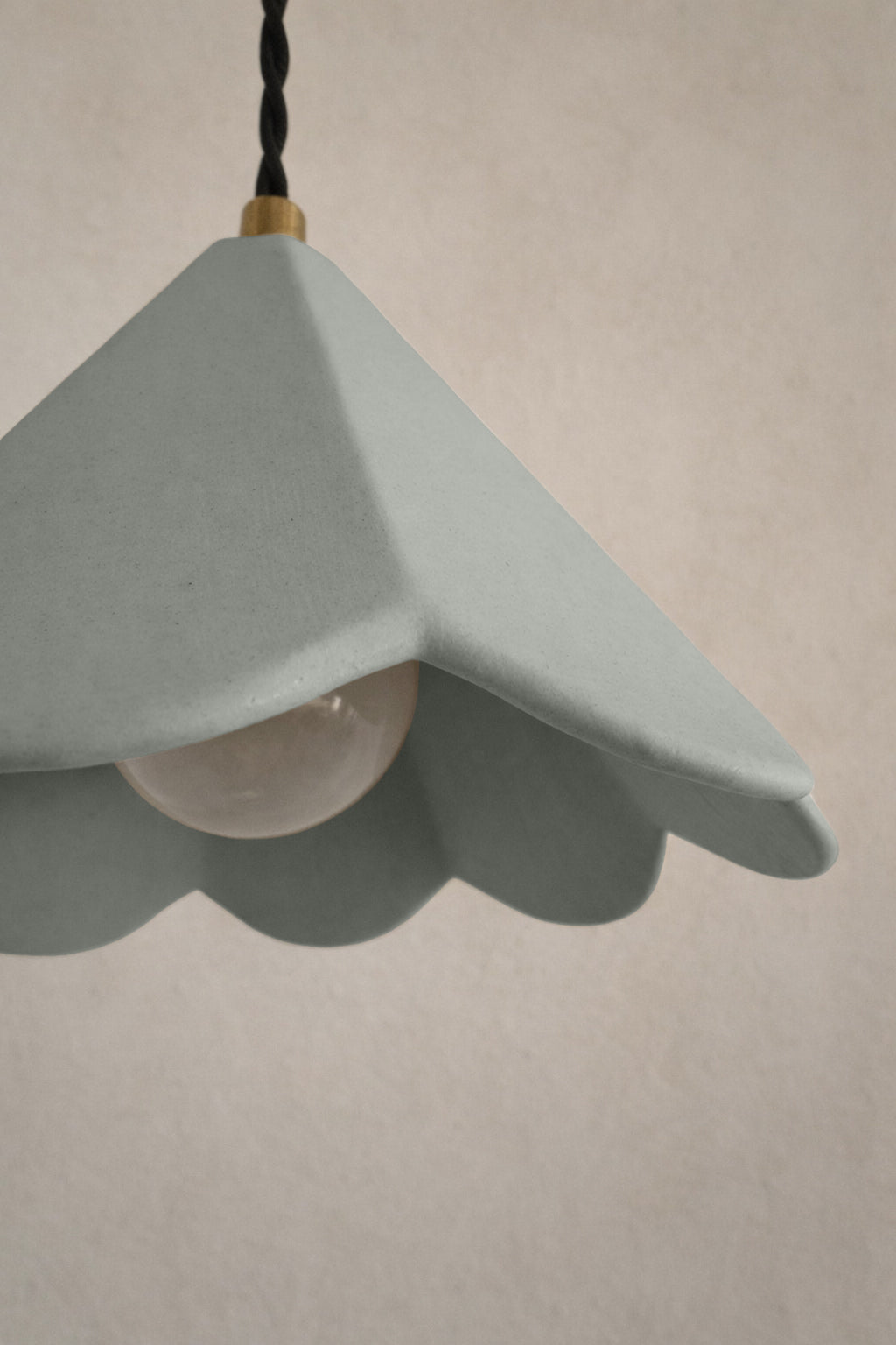 Torino Pendant Light | Small Deco Hanging Fixture | Fog Gray