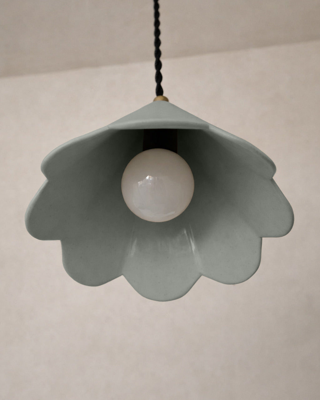 Torino Pendant Light | Small Deco Hanging Fixture | Fog Gray