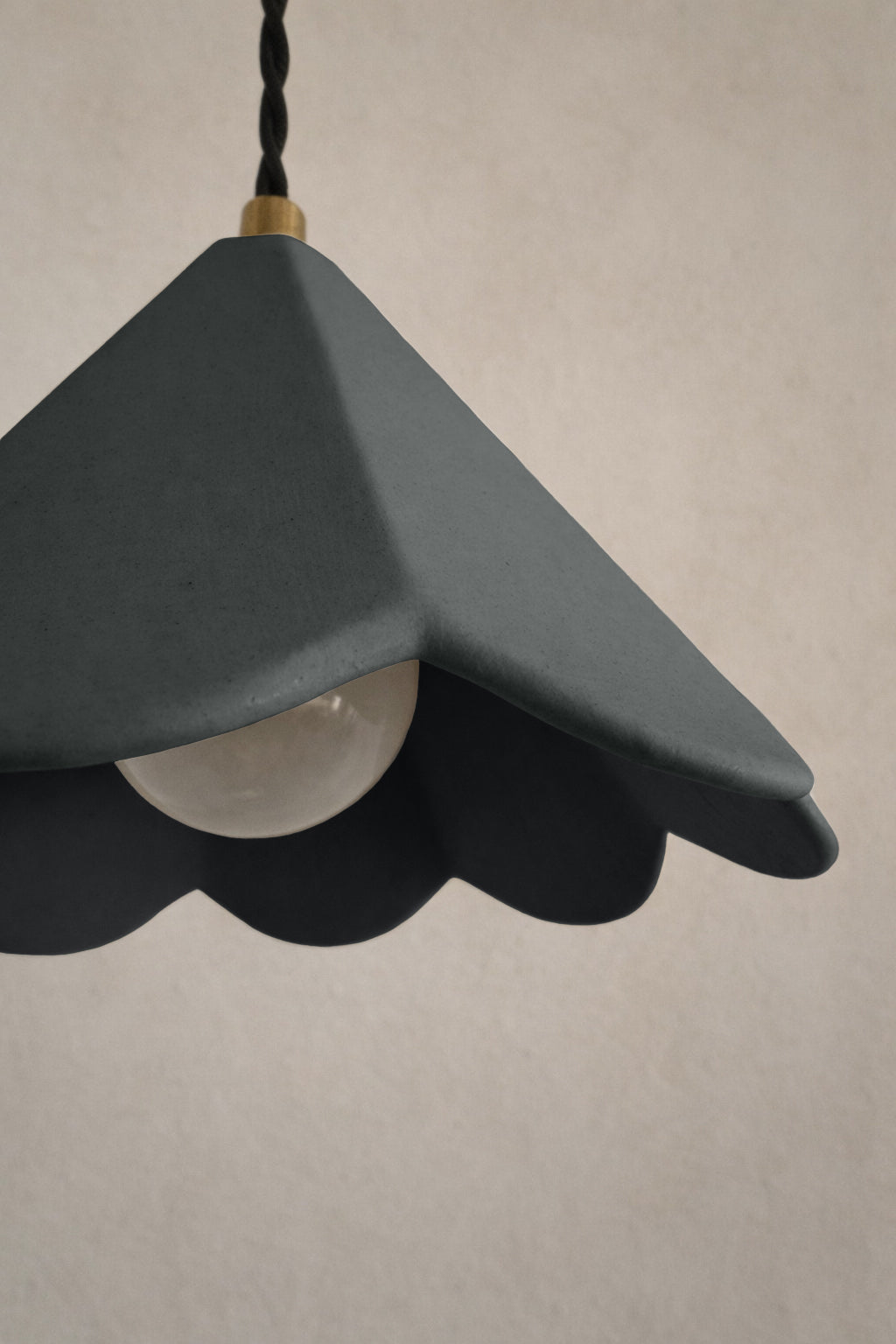 Torino Pendant Light | Small Deco Hanging Fixture | Shadow Charcoal Gray
