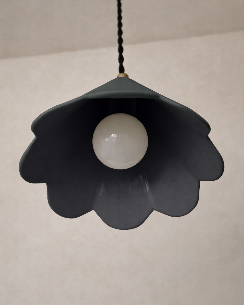 Torino Pendant Light | Small Deco Hanging Fixture | Shadow Charcoal Gray