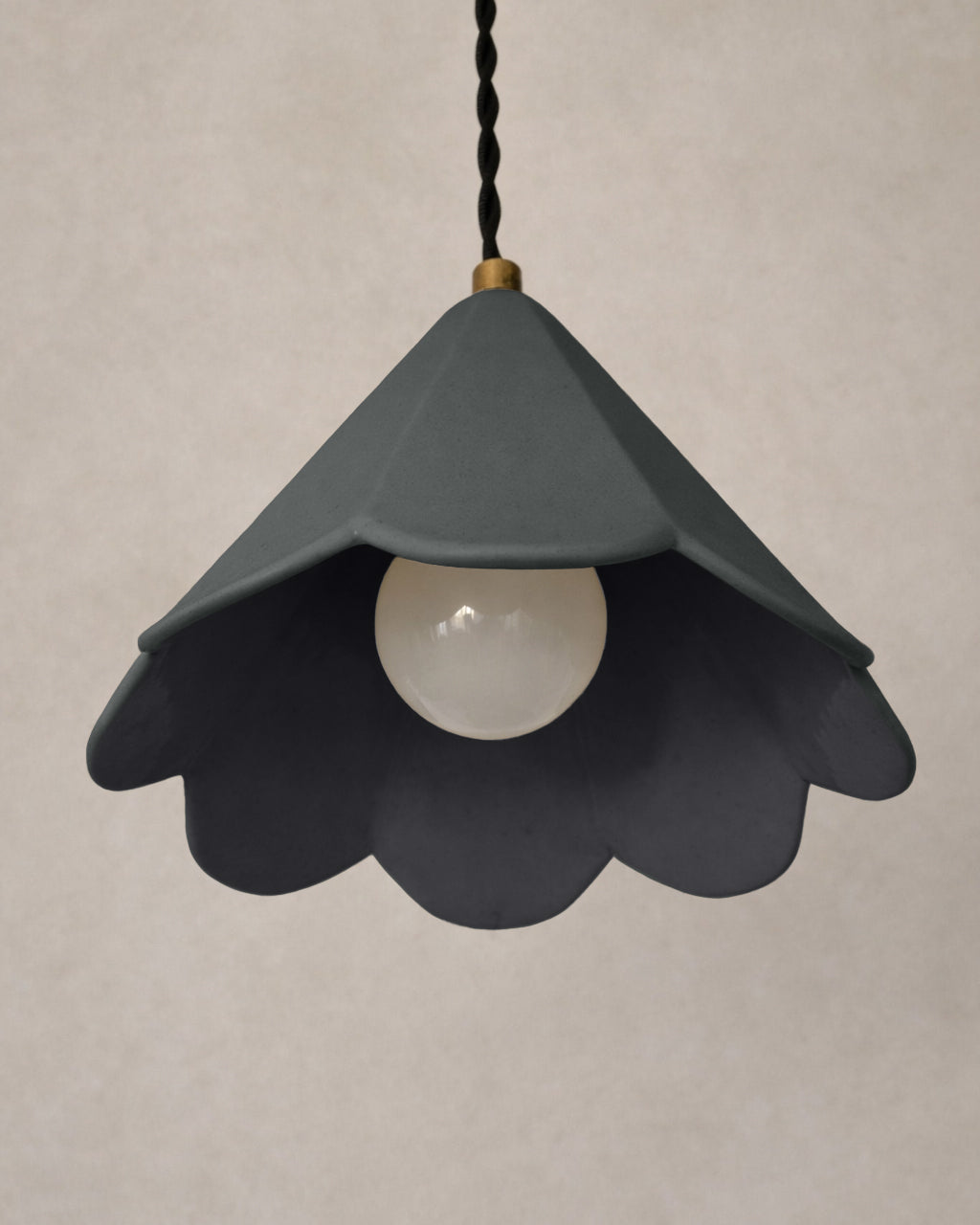 Torino Pendant Light | Small Deco Hanging Fixture | Shadow Charcoal Gray