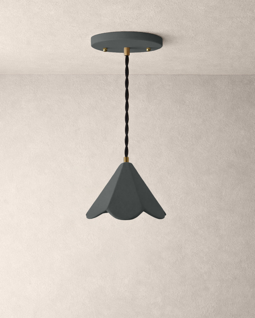 Torino Pendant Light | Small Deco Hanging Fixture | Shadow Charcoal Gray