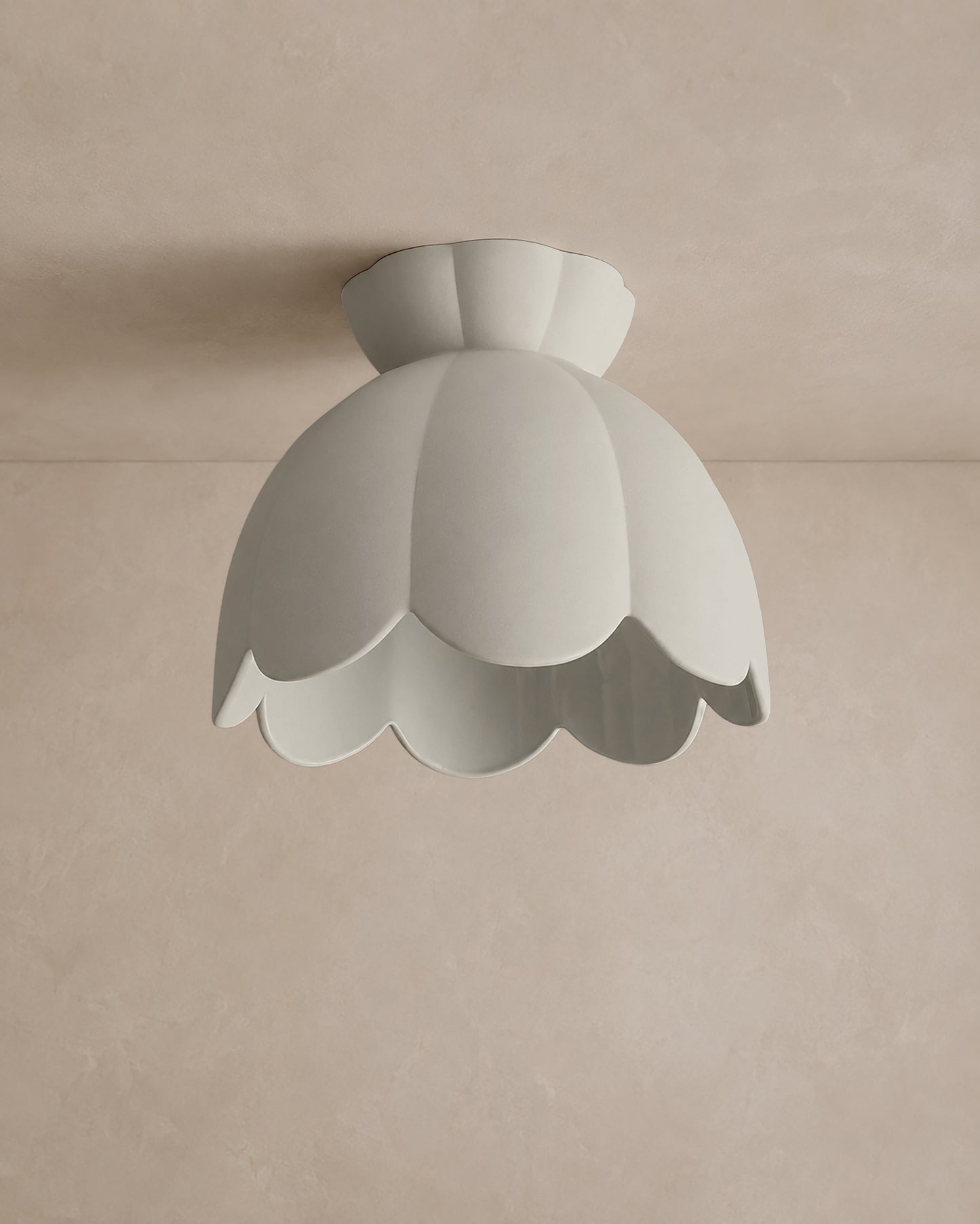 Vallea Flush Mount Light | Large Floral Ceiling Fixture | Bone White