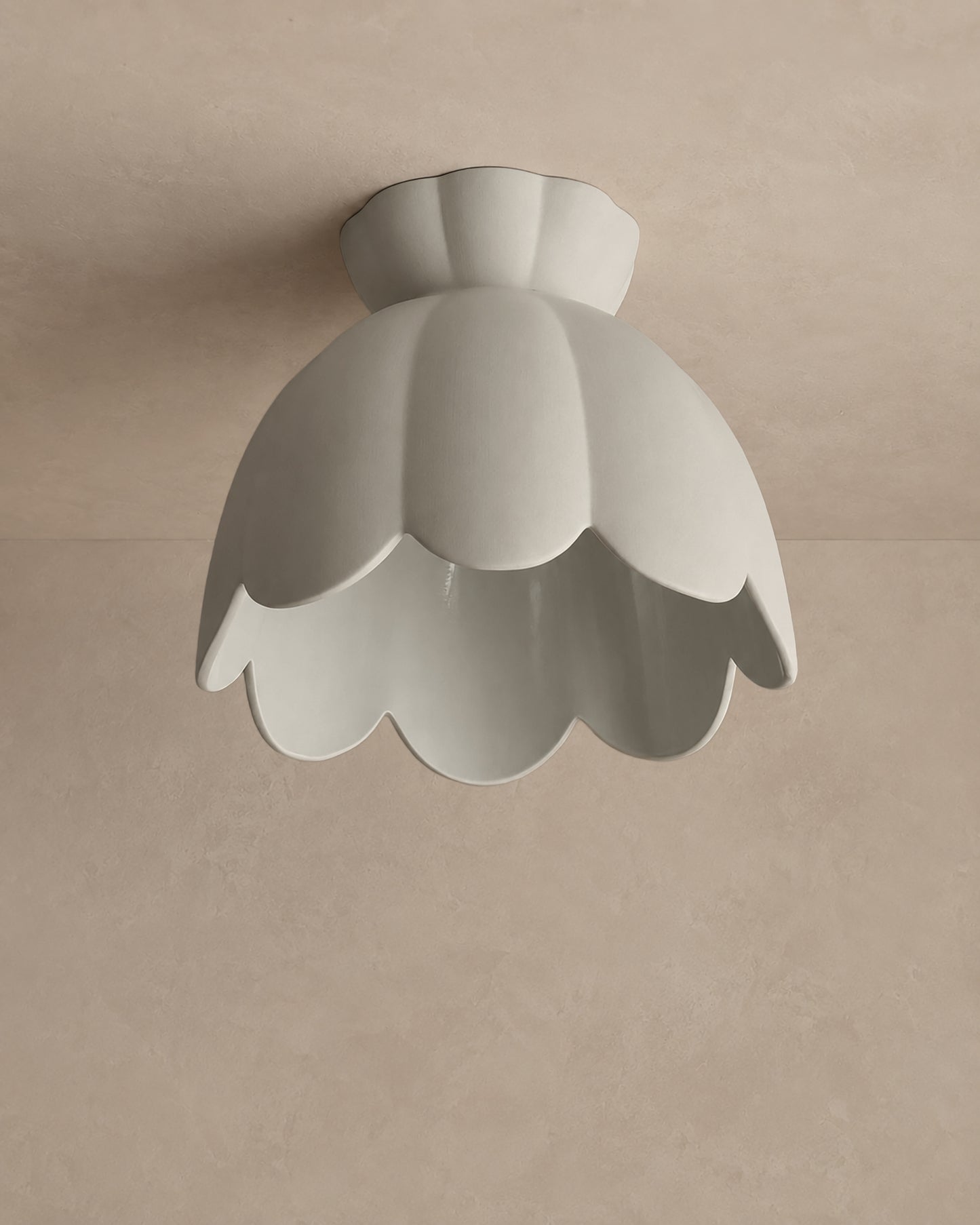 Vallea Flush Mount Light | Large Floral Ceiling Fixture | Bone White