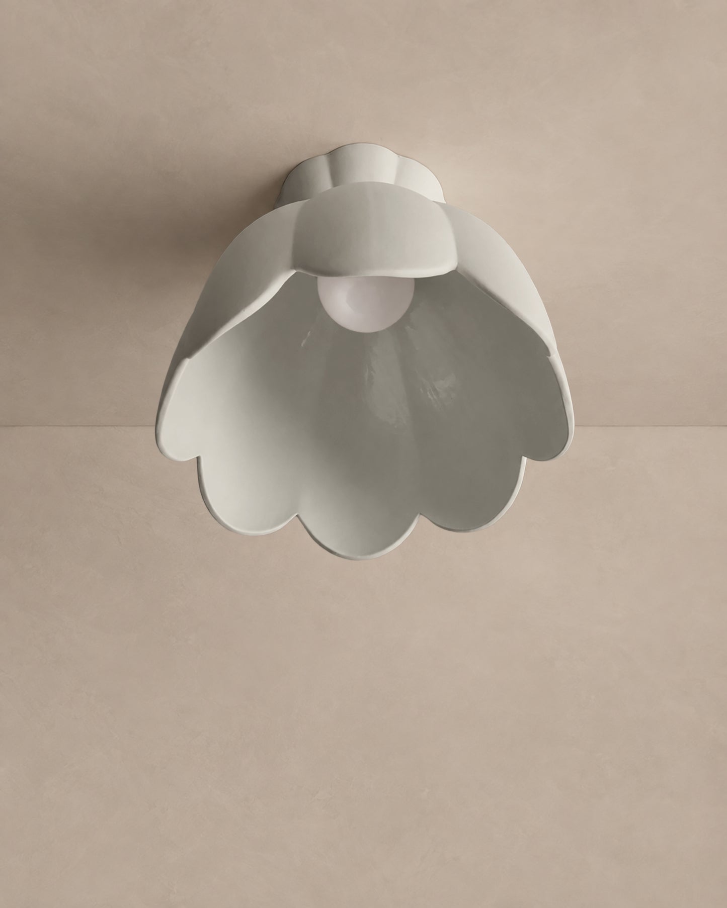 Vallea Flush Mount Light | Large Floral Ceiling Fixture | Bone White