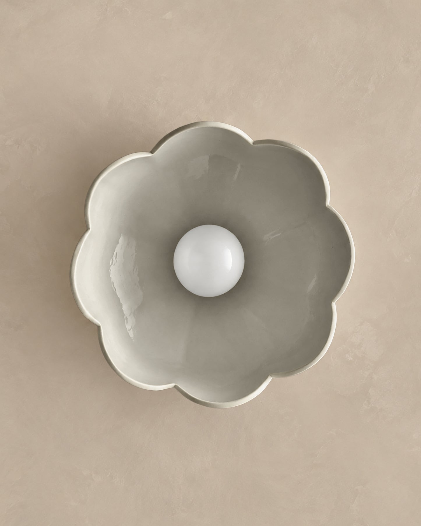Vallea Flush Mount Light | Large Floral Ceiling Fixture | Bone White