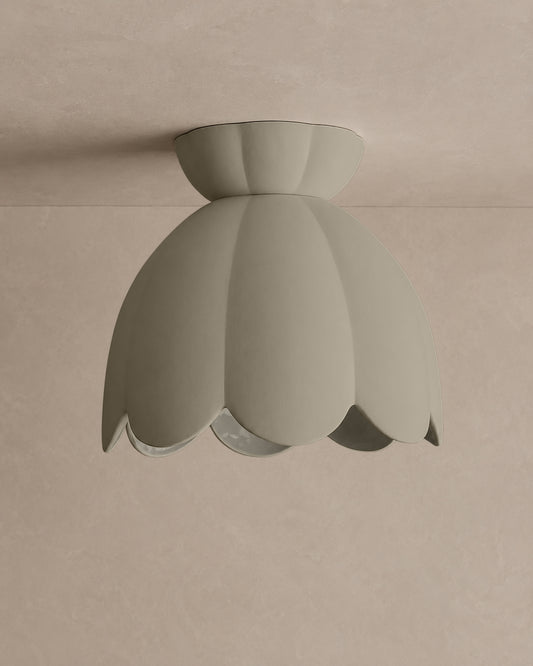 Vallea Flush Mount Light | Large Floral Ceiling Fixture | Dune Natural