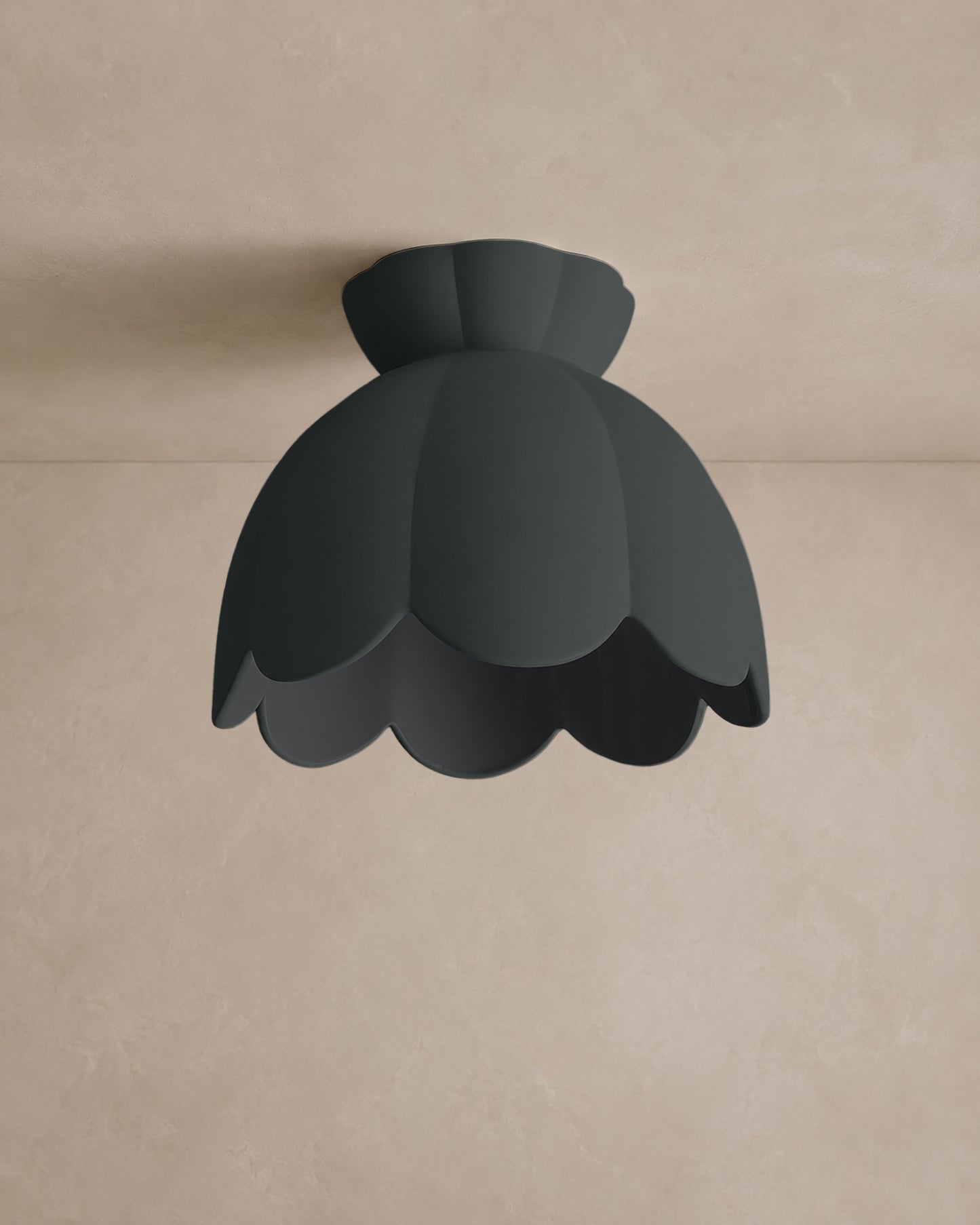 Vallea Flush Mount Light | Large Floral Ceiling Fixture | Shadow Charcoal Gray