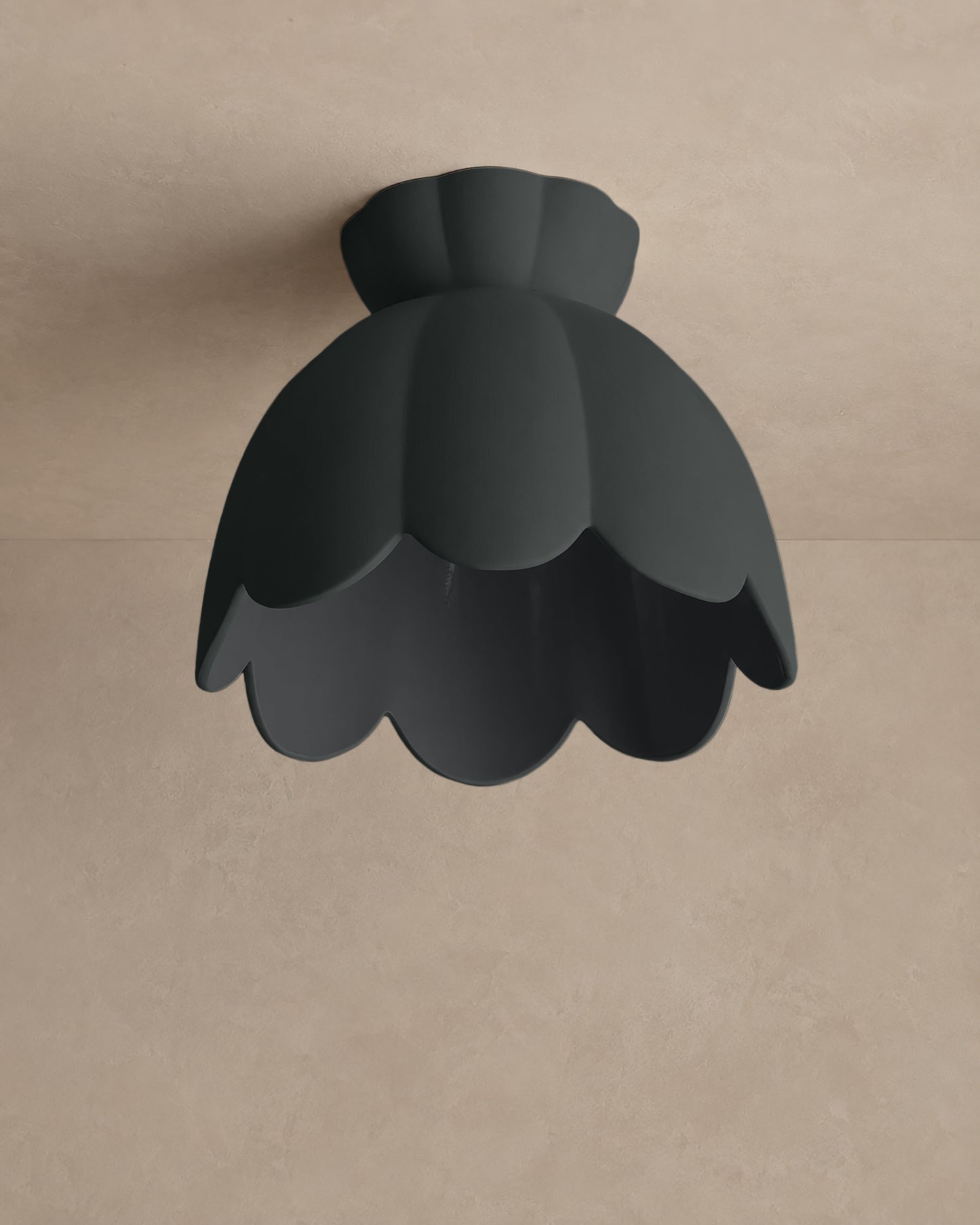 Vallea Flush Mount Light | Large Floral Ceiling Fixture | Shadow Charcoal Gray