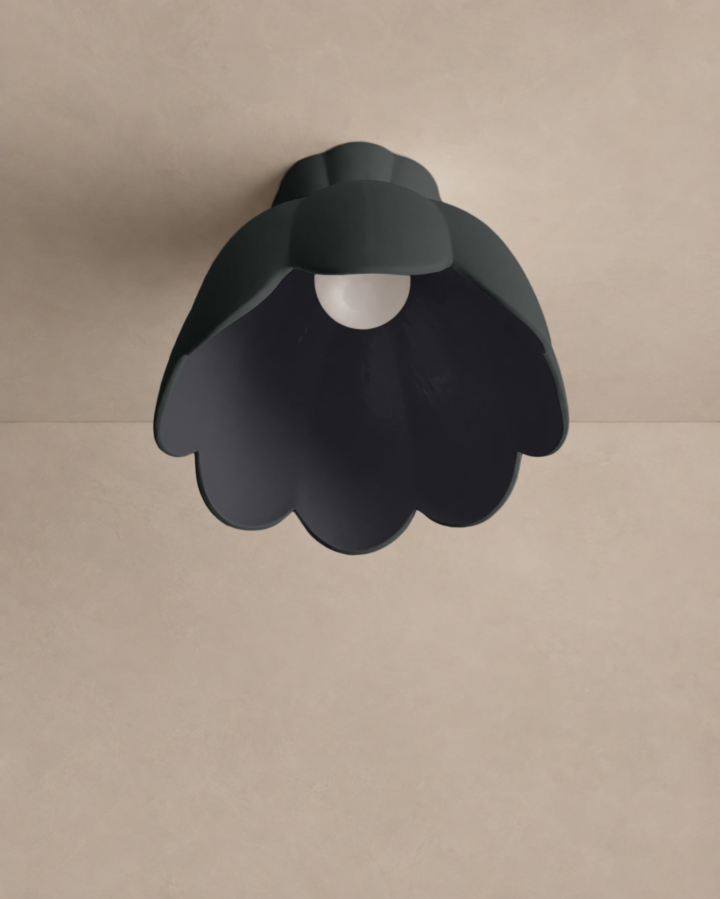 Vallea Flush Mount Light | Large Floral Ceiling Fixture | Shadow Charcoal Gray