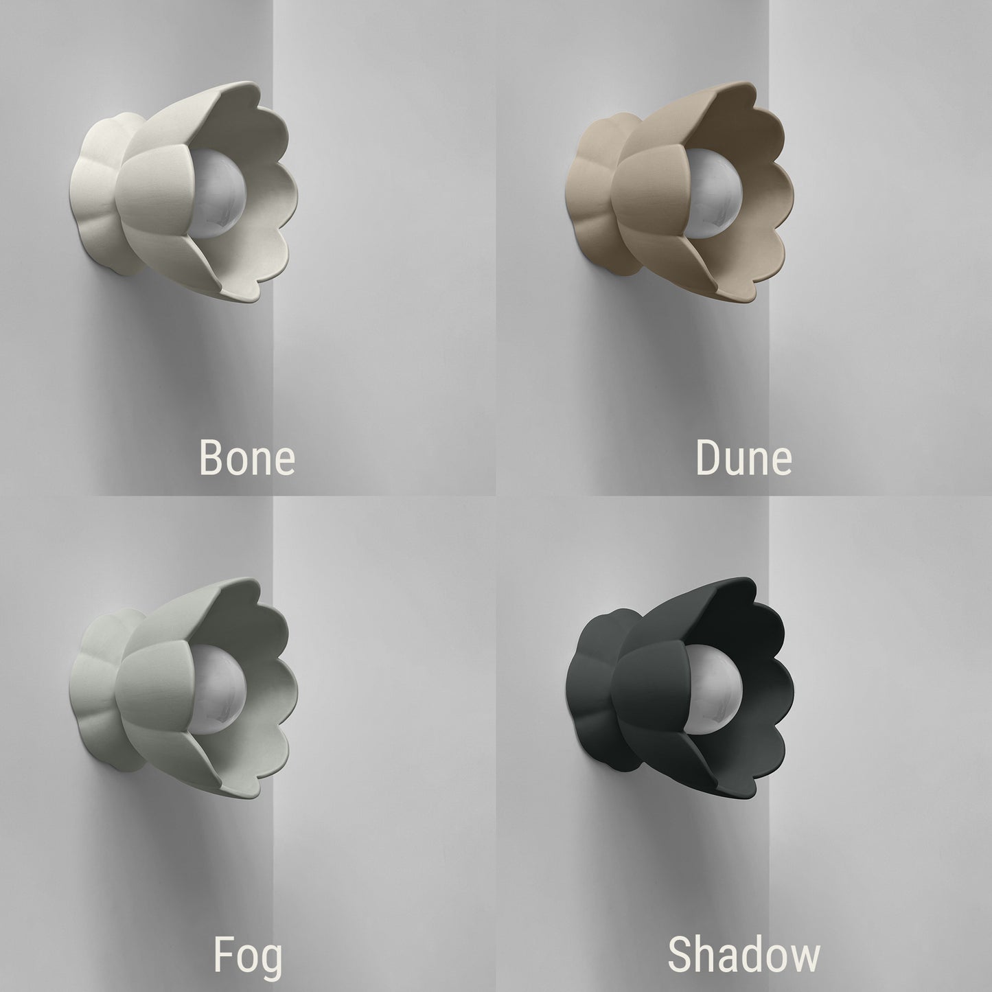 Vallea Wall Sconce | Small Floral Light Fixture | Fog Gray