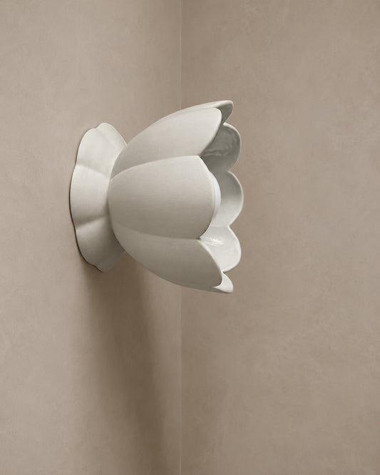 Vallea Wall Sconce | Small Floral Light Fixture | Bone White