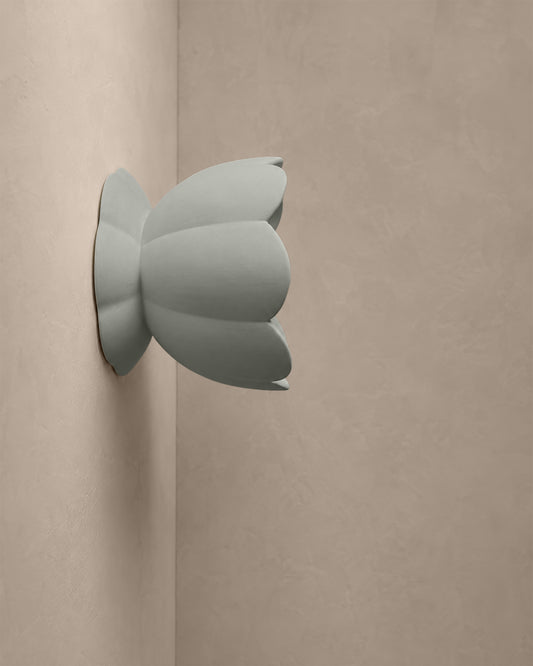 Vallea Wall Sconce | Small Floral Light Fixture | Fog Gray