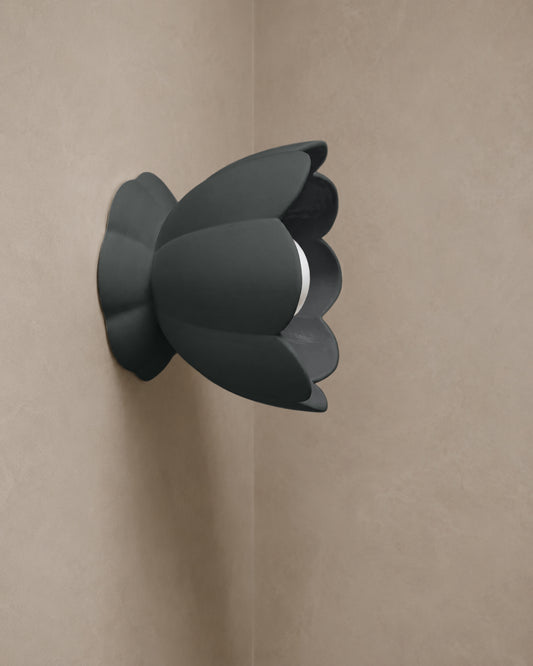 Vallea Wall Sconce | Small Floral Light Fixture | Shadow Charcoal Gray