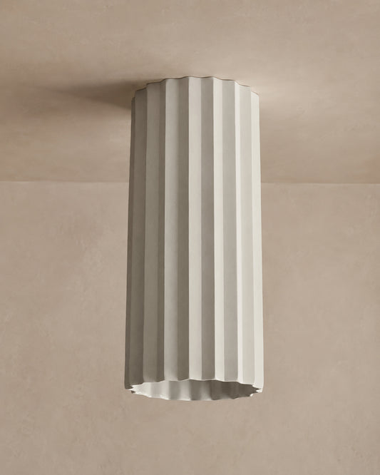 Syracuse Flush Mount Light | XL Pleated Ceiling Fixture | Bone White
