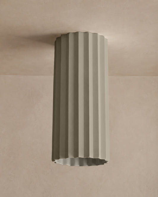 Syracuse Flush Mount Light | XL Pleated Ceiling Fixture | Dune Natural