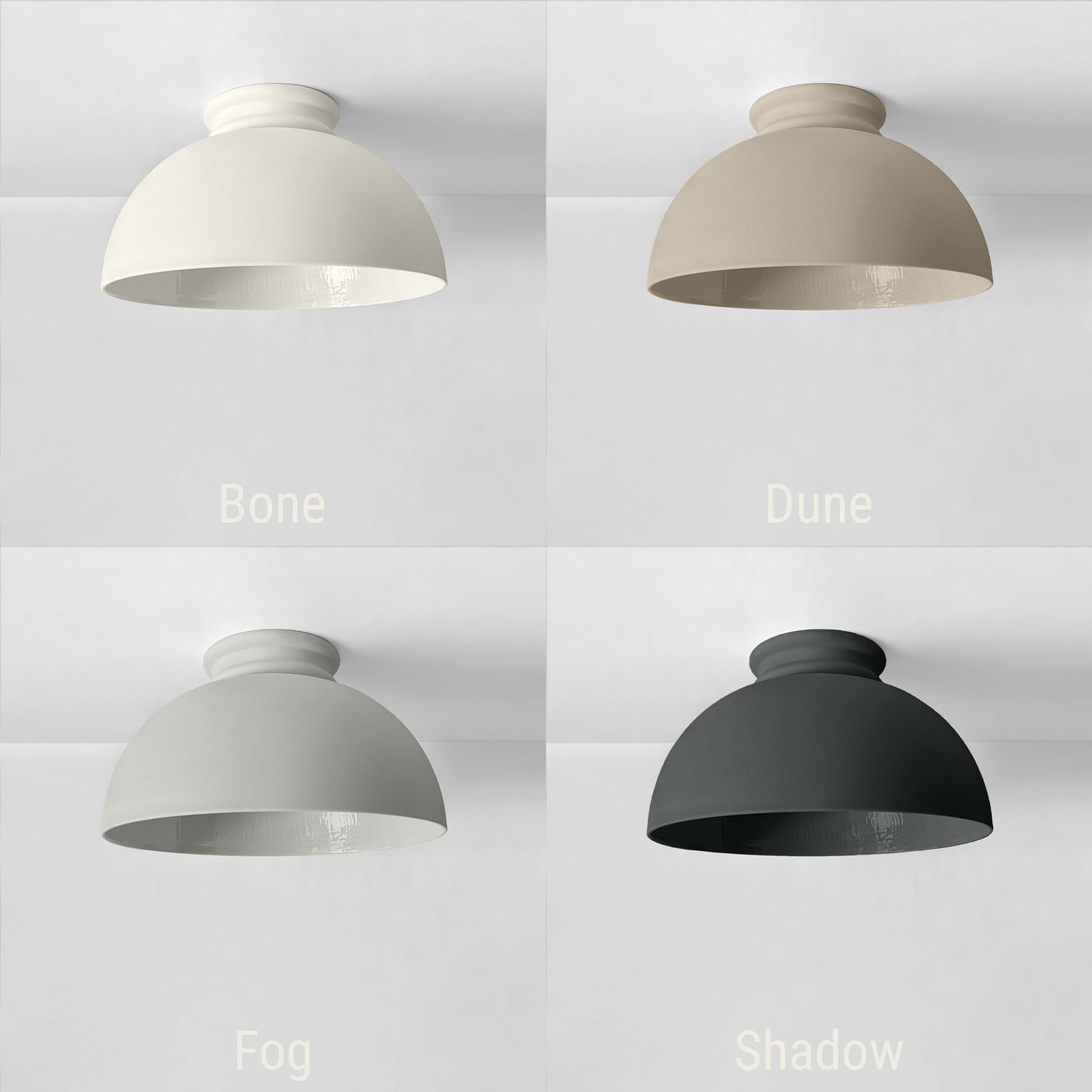 Pompeii Flush Mount Light | XL Dome Ceiling Fixture | Fog Gray