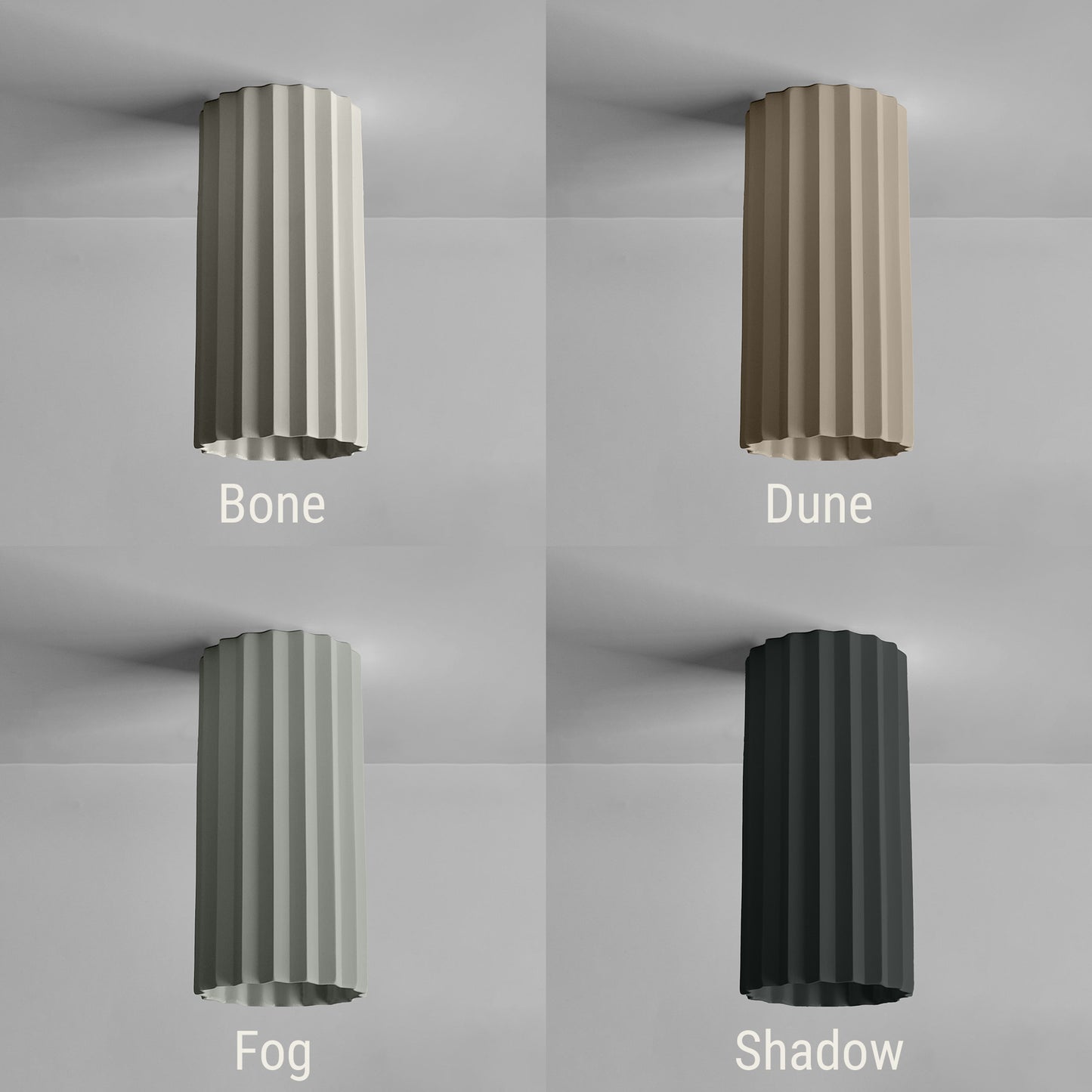 Syracuse Flush Mount Light | XL Pleated Ceiling Fixture | Bone White